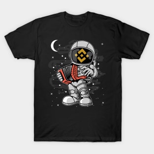 Astronaut Accordion Binance BNB Coin To The Moon Crypto Token Cryptocurrency Blockchain Wallet Birthday Gift For Men Women Kids T-Shirt